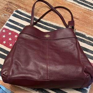 Coach Purple Leather Shoulder Bag
